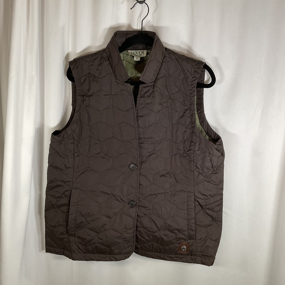 Dover Saddlery Celia Vest Button-Up Lightweight Horse Ranch Black Logo Riding XL